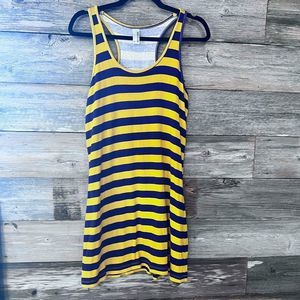 Game Bibs LSU Purple and Gold Striped Tank Dress Tunic Size Large 💗